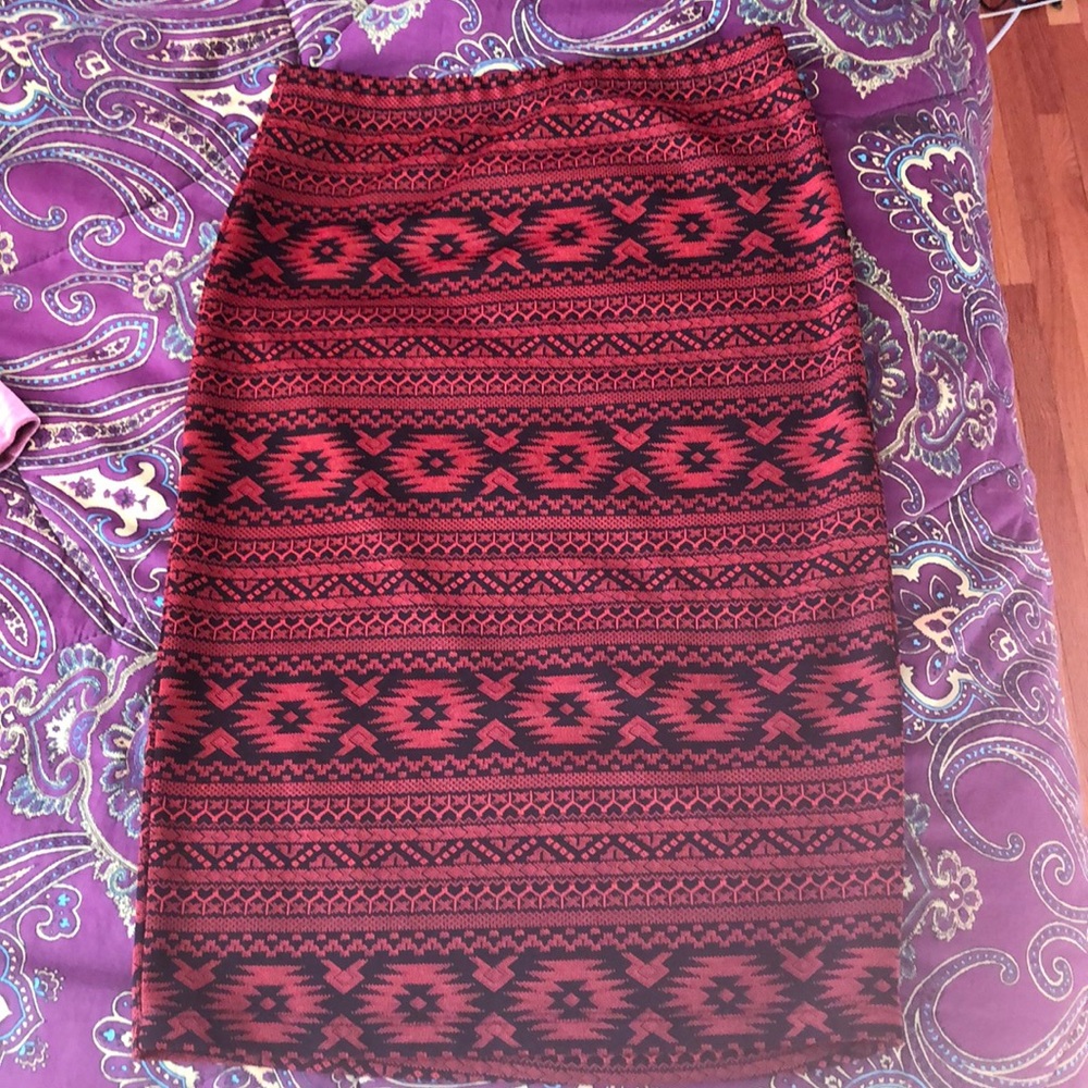 Black and Red Bodycon Skirt